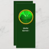 GROENE KLAVER EDELSTEEN, ST. PATRICK'S DAY FEESTJE KAART (Voorkant / Achterkant)