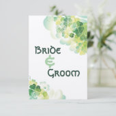 Groene klaver en vlinder hoeken Save the Date Kaart (Staand voorkant)