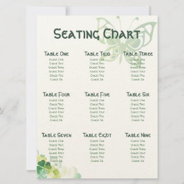 Groene klaver- en vlindervormige zitplaatsindeling kaart