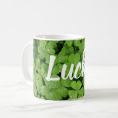 Groene klaver geluk st.Patrick's mok (Voorkant links)