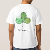Groene Klaver Ierse Erfgoed T-shirt (Achterkant)