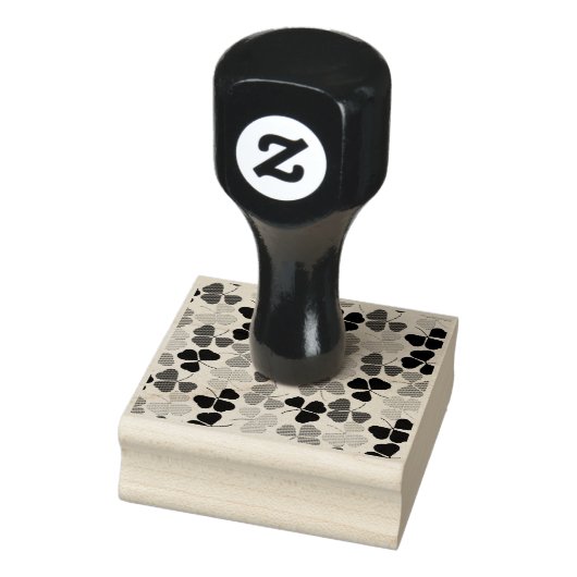 Groene klaver in diverse tinten rubberstempel (Stempel)