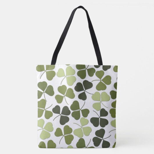 Groene klaver in diverse tinten tote bag (Voorkant)