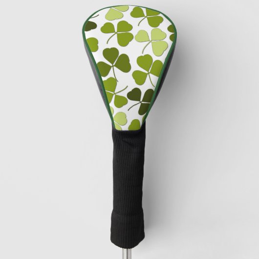 Groene klaver in verschillende tinten golfheadcover (Voorkant)