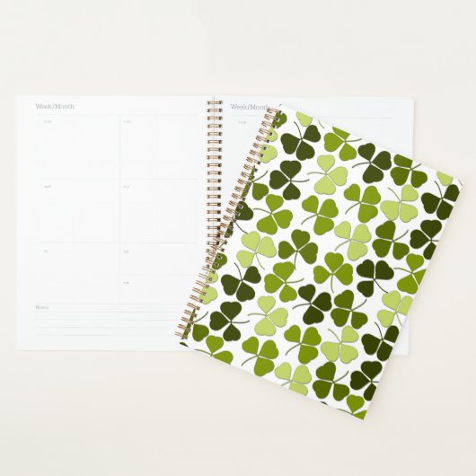Groene klaver in verschillende tinten planner (Display)