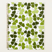 Groene klaver in verschillende tinten planner (Voorkant)