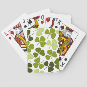 Groene klaver in verschillende tinten pokerkaarten