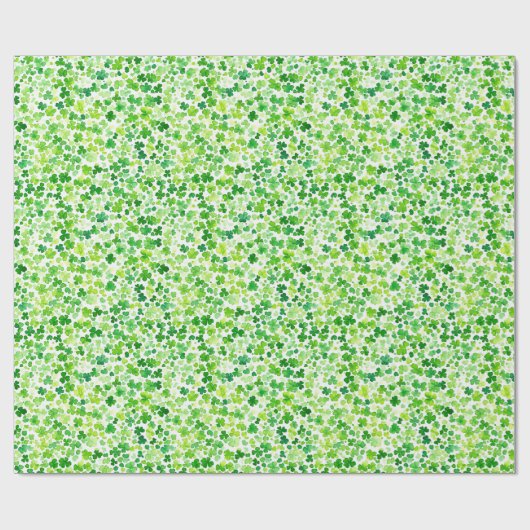 Groene klaver laat cadeaupapier (Vlak)