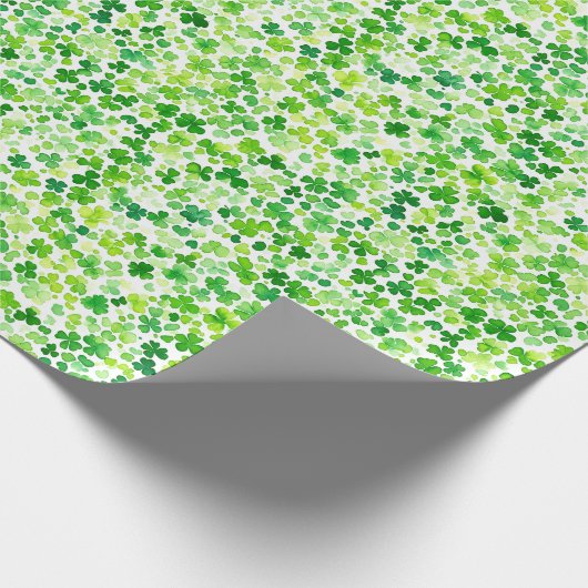 Groene klaver laat cadeaupapier (Hoek)