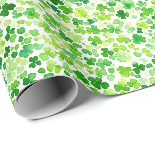 Groene klaver laat cadeaupapier (Rol Hoek)