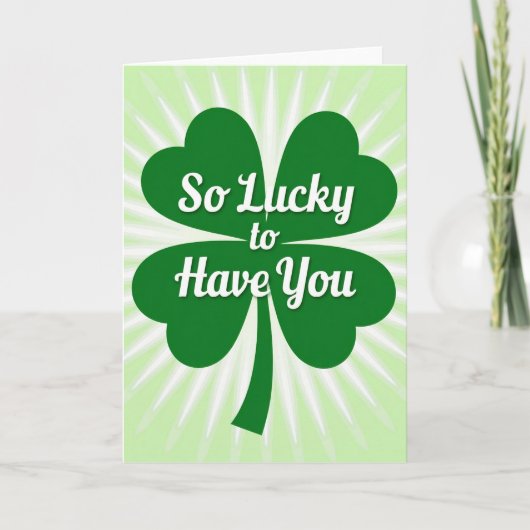 Groene Klaver Lucky You Kaart (Voorkant)