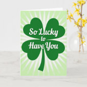 Groene Klaver Lucky You Kaart (Gele Bloem)
