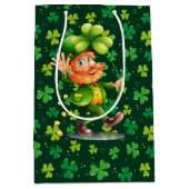 Groene Klaver Medium Cadeauzakje (Voorkant)