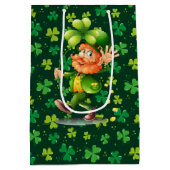 Groene Klaver Medium Cadeauzakje (Achterkant)