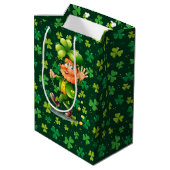 Groene Klaver Medium Cadeauzakje (Achterkant Gekanteld)