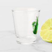 Groene klaver met Leprachaun Shot Glas (Links)