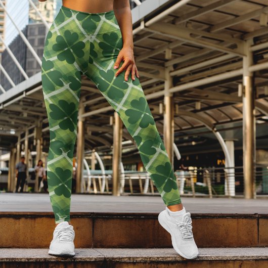 Groene klaver patroon met strepen St Patrick's Day Leggings