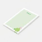 Groene Klaver Post it Notes Stationery (Schuin)