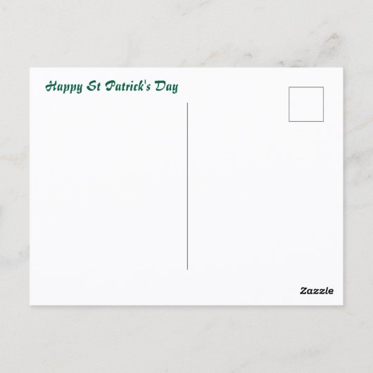Groene Klaver Roze Bloesems St Patrick's Day Briefkaart (Achterkant)