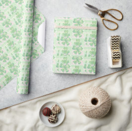 Groene Klaver Shamrock Achtergrond St. Patrick's D Cadeaupapier