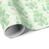 Groene Klaver Shamrock Achtergrond St. Patrick's D Cadeaupapier (Rol Hoek)