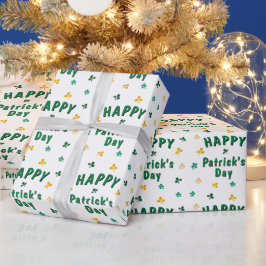 Groene Klaver Shamrock Gelukkig Patrick's Dag Cadeaupapier