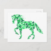 Groene klaver Shamrock Horse St. Patrick's Day Briefkaart (Voorkant / Achterkant)