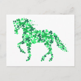 Groene klaver Shamrock Horse St. Patrick's Day Briefkaart