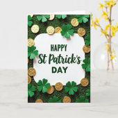 Groene Klaver St. Patrick's Dag Kaart (Gele Bloem)