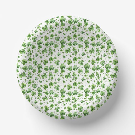 Groene Klaver St. Patrick's Dag Papieren Kommen (Voorkant)