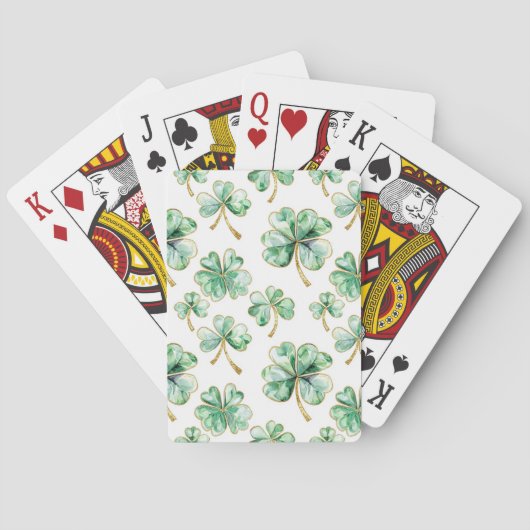 Groene Klaver St. Patrick's Dag Pokerkaarten (Achterkant)