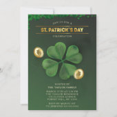 Groene Klaver St. Patrick's Day Feest Kaart (Voorkant)