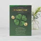Groene Klaver St. Patrick's Day Feest Kaart (Staand voorkant)