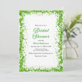 Groene Klaver St. Patrick's Day Ierse Bruidsdouche Kaart (Staand voorkant)