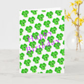 Groene Klaver Verjaardag Kaart (Gele Bloem)