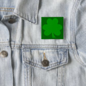 Groene Klaver Vierkante Button 5,1 Cm (In situ)