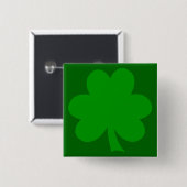 Groene Klaver Vierkante Button 5,1 Cm (Voorkant /achterkant)