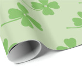 Groene klaver, witte parel voor St. Patrick's dag Cadeaupapier (Rol Hoek)