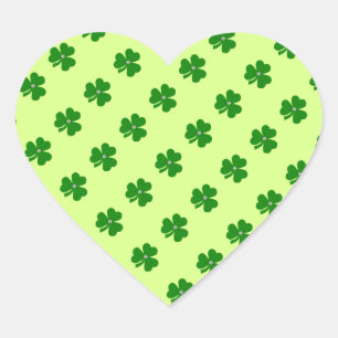Groene klaver, witte parel voor St. Patrick's dag Hart Sticker