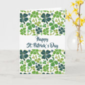 Groene klaverblad Patroon St. Patrick`s Dag Kaart (Gele Bloem)