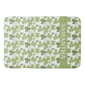 Groene Klaverblad St Patrick Day Aangepaste naam Badmat (Voorkant)