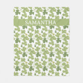 Groene Klaverblad St Patrick Day Aangepaste naam Fleece Deken (Voorkant)