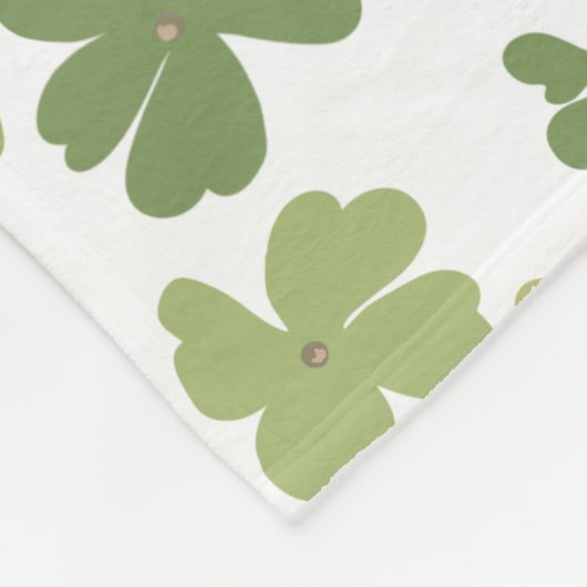 Groene Klaverblad St Patrick Day Aangepaste naam Fleece Deken (Hoek)