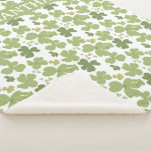 Groene Klaverblad St Patrick Day Aangepaste naam Sherpa Deken (3/4)