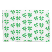 Groene klaverbladeren patroon op wit kussensloop (Voorkant)