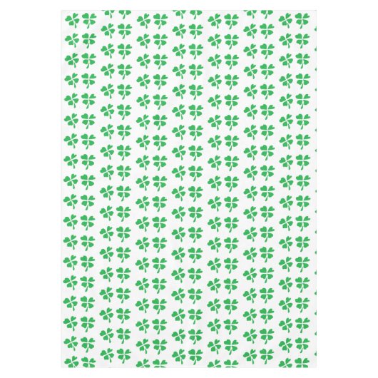 Groene klaverbladeren patroon op wit tafelkleed (Voorkant)