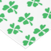 Groene klaverbladeren patroon op wit tafelkleed (Gekanteld)