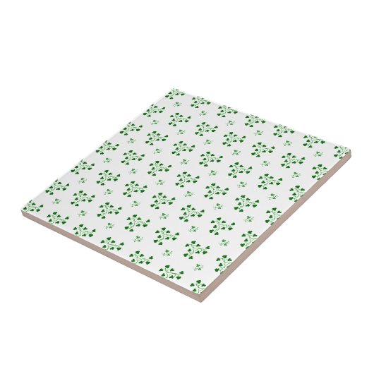 Groene klavermotieftegel tegeltje (Zijkant)