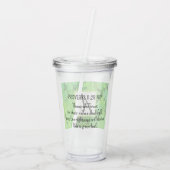 Groene Klavers Foto Welvaart Bijbel Verse Initiaal Acryl Drinkbeker (Achterkant)