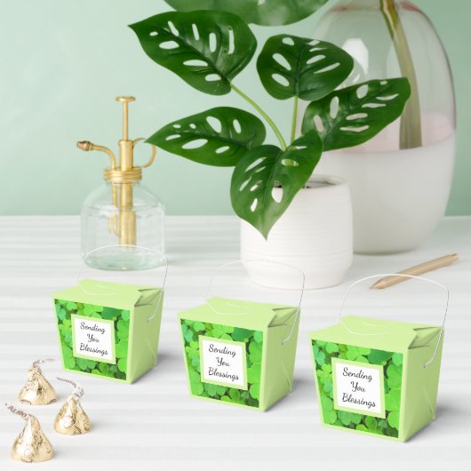 Groene Klavers Foto Welvaart Bijbelvers Schattige Bedankdoosjes (Meervoudige)
